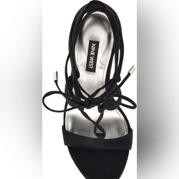 NINE WEST 10M Strappy Stilettos Sandal Ankle Wrap Heeled Dress high heels shoes - Picture 7 of 11